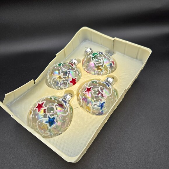 Vintage Unique treasures Iridescent Ornaments with colorful stars - Picture 5 of 5